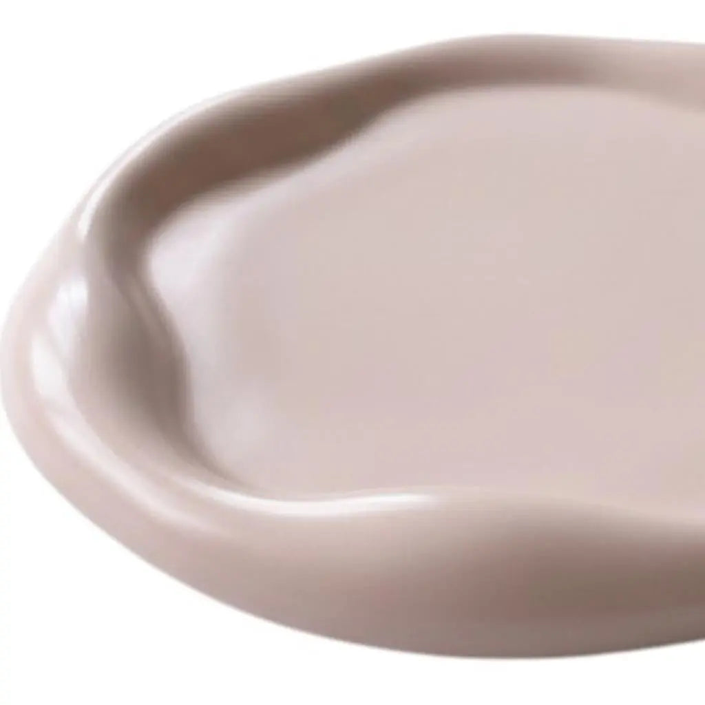 7" Pale Pink Resin Handmade Round Trinket Tray Homeroots Kitchen & Dining
