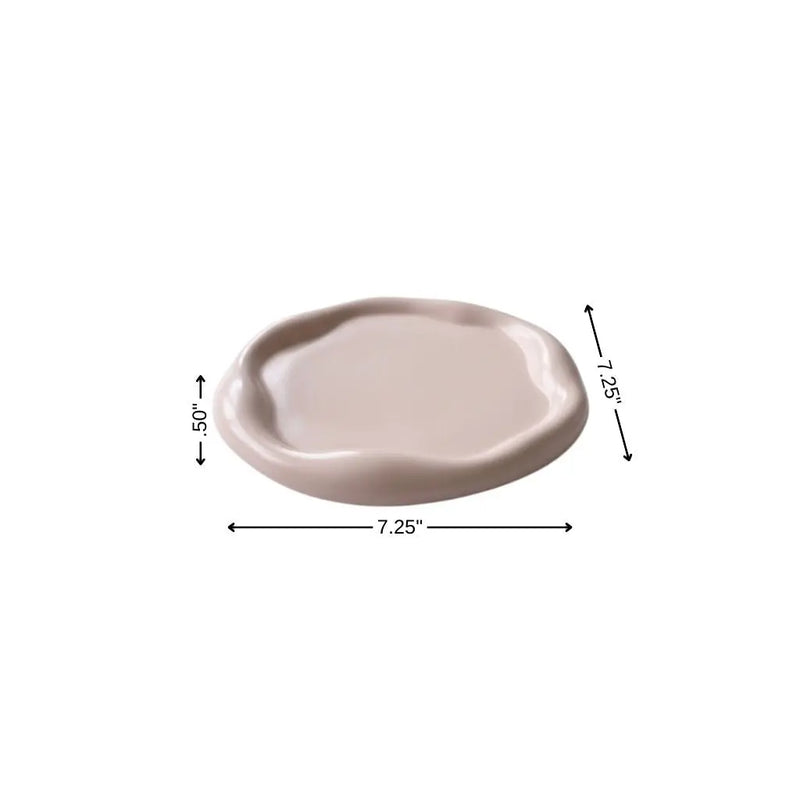 7" Pale Pink Resin Handmade Round Trinket Tray Homeroots Kitchen & Dining