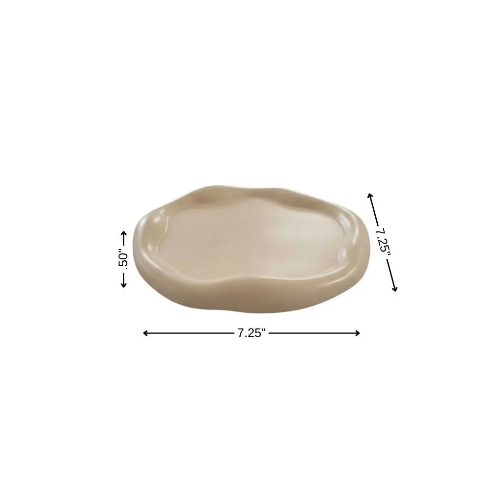 7" Peach Resin Handmade Round Trinket Tray Homeroots Kitchen & Dining