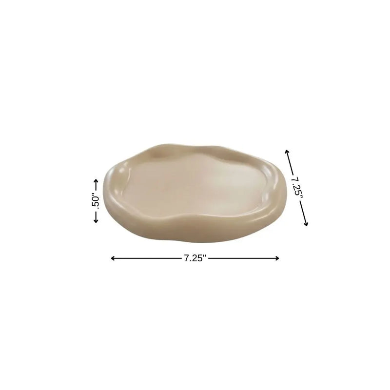 7" Peach Resin Handmade Round Trinket Tray Homeroots Kitchen & Dining