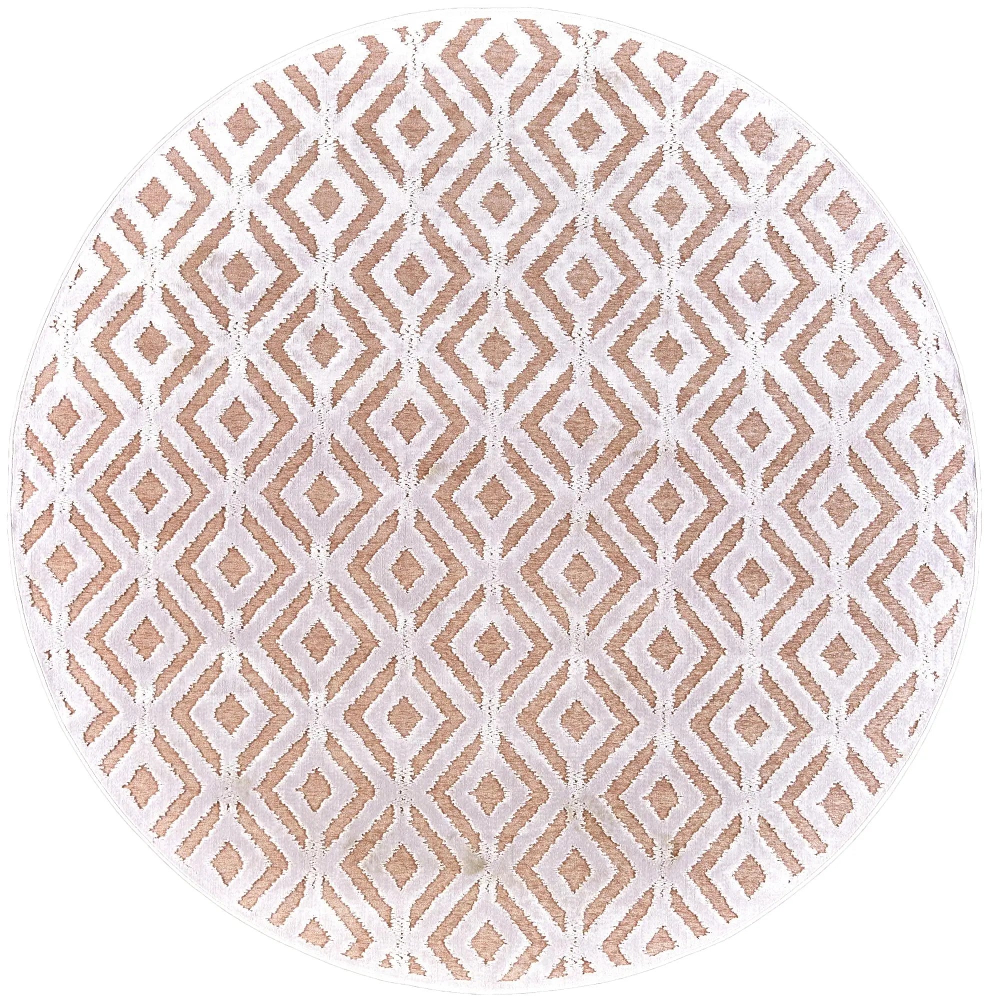 7' Pink And White Round Rug Homeroots Home Decor