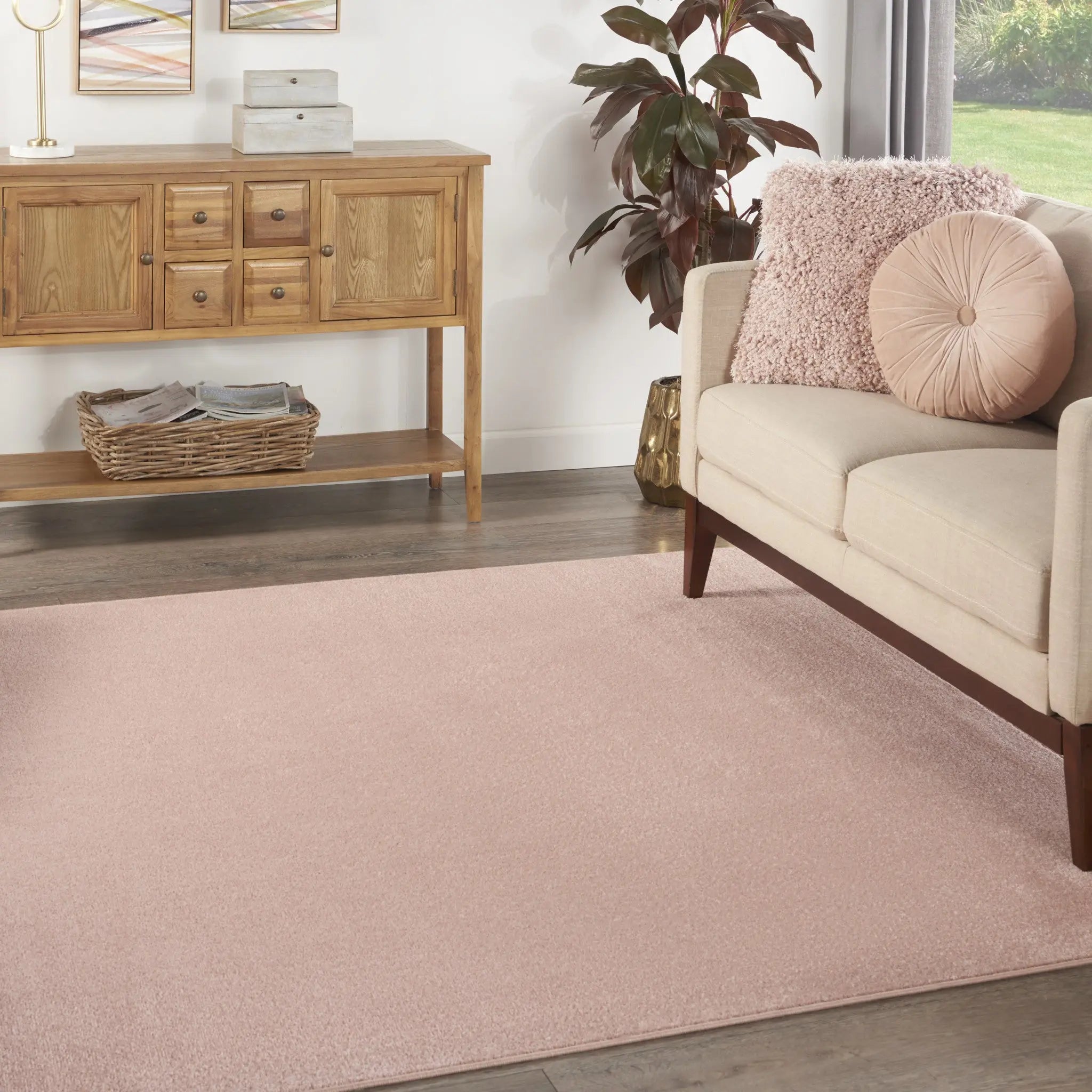 7' Pink Square Indoor Outdoor Area Rug - GreatEagleInc