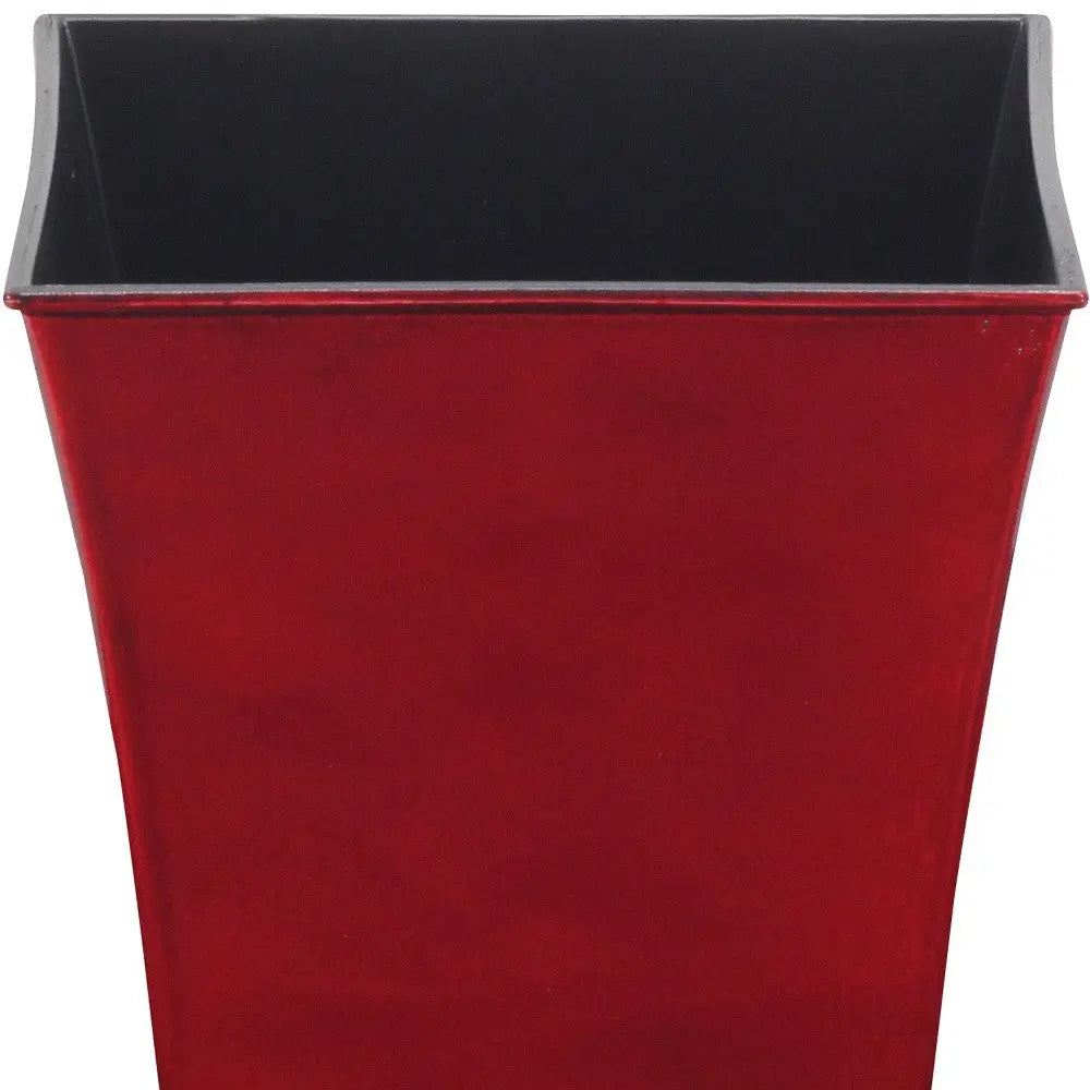 7" Red Recycled Plastic Indoor Outdoor Square Pot Planter Homeroots Outdoor