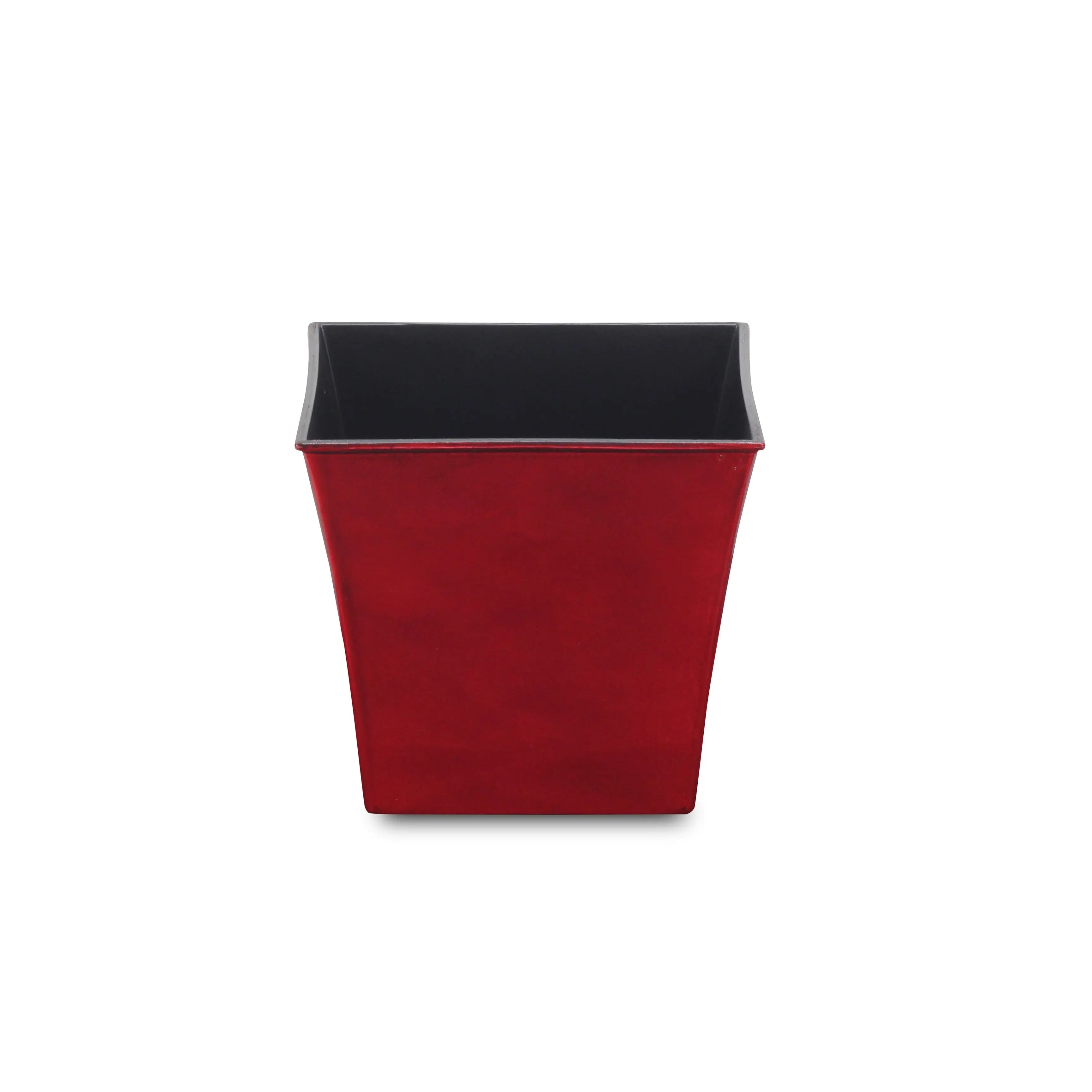 7" Red Recycled Plastic Indoor Outdoor Square Pot Planter Homeroots Outdoor