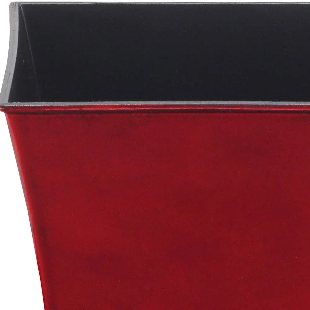 7" Red Recycled Plastic Indoor Outdoor Square Pot Planter Homeroots Outdoor