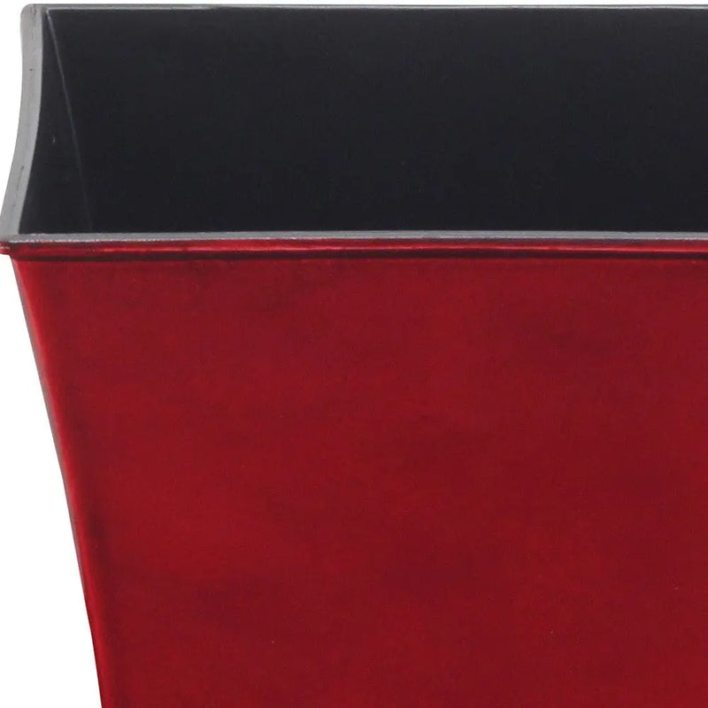7" Red Recycled Plastic Indoor Outdoor Square Pot Planter Homeroots Outdoor