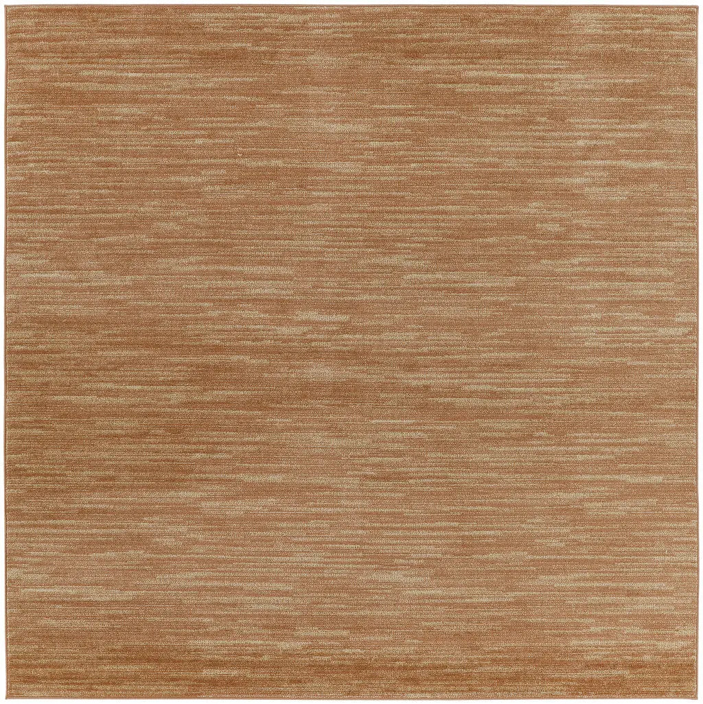 7' Rust Square Abstract Indoor Outdoor Area Rug Homeroots Outdoor