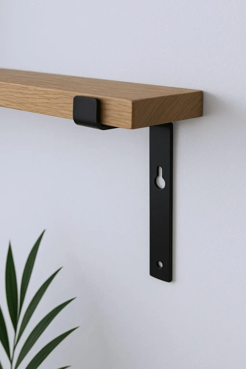 7" Set Of Two Black Metal Wall Mounted Shelf Brackets Homeroots Organization