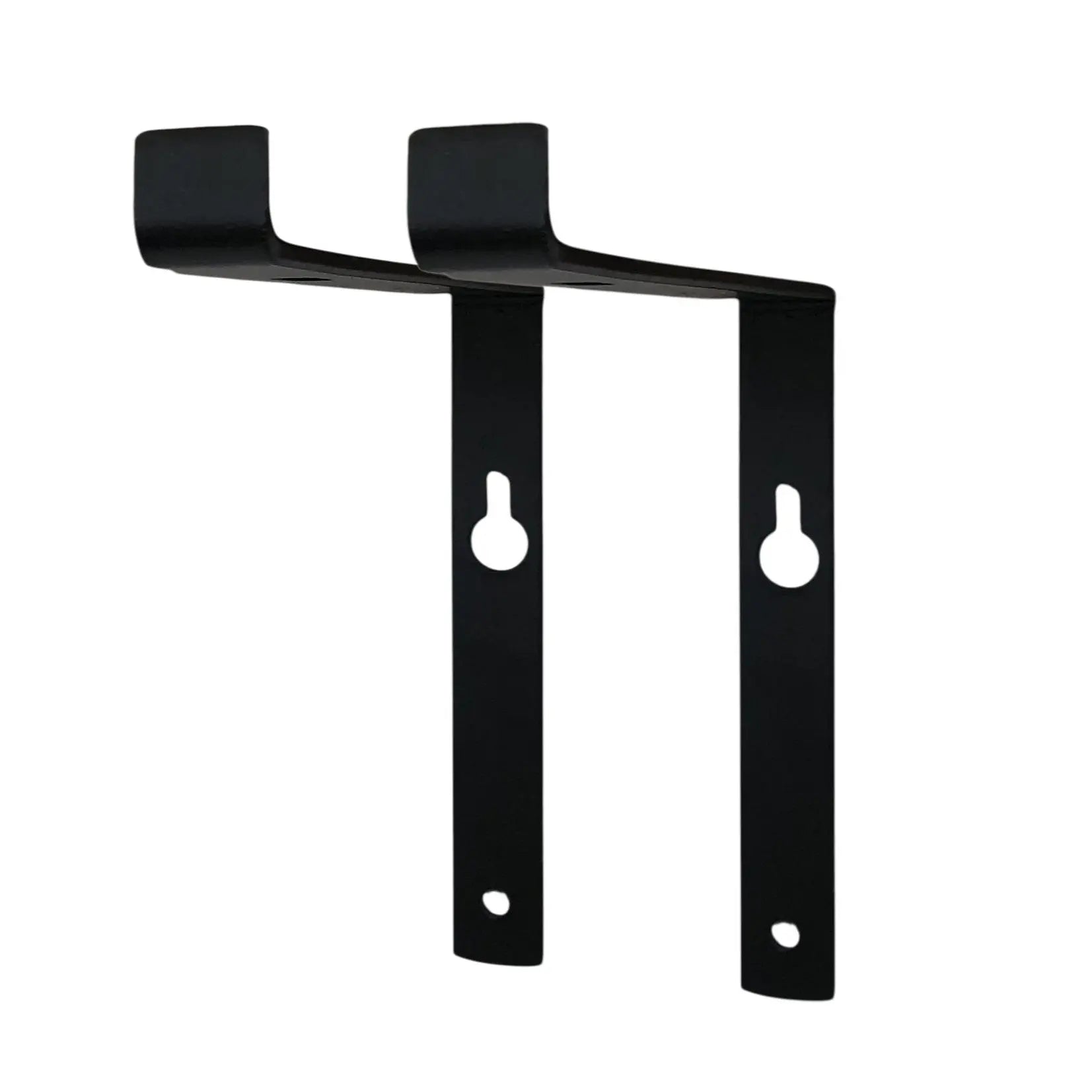 7" Set Of Two Black Metal Wall Mounted Shelf Brackets Homeroots Organization