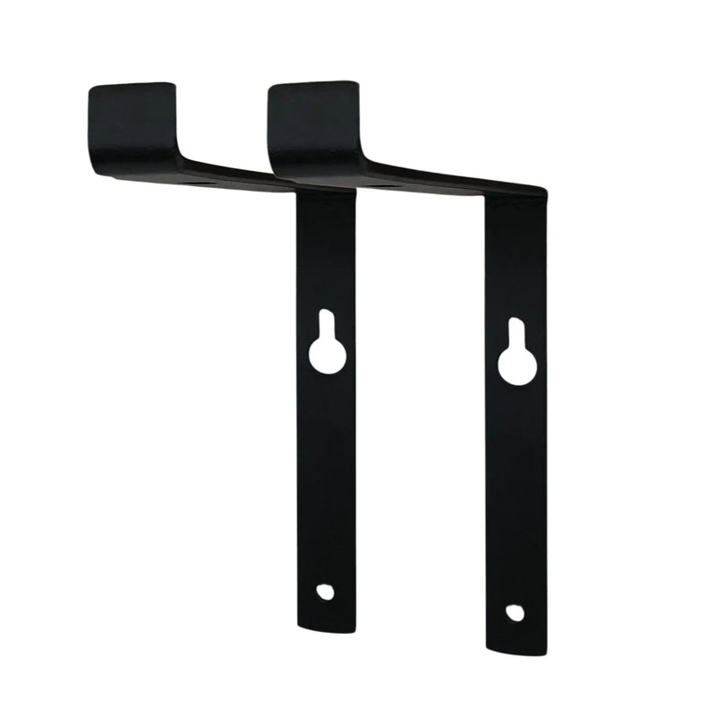 7" Set Of Two Black Metal Wall Mounted Shelf Brackets Homeroots Organization