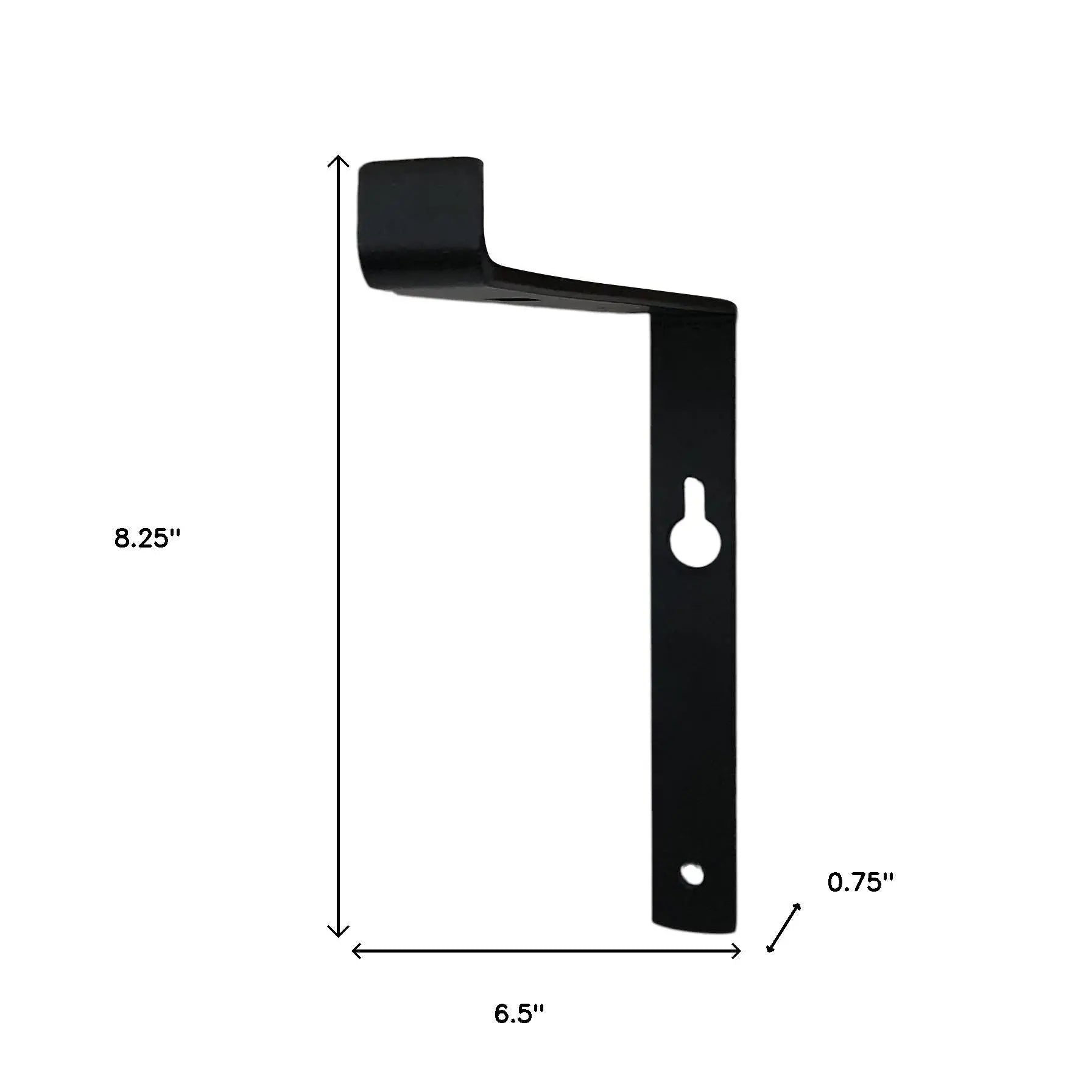 7" Set Of Two Black Metal Wall Mounted Shelf Brackets Homeroots Organization