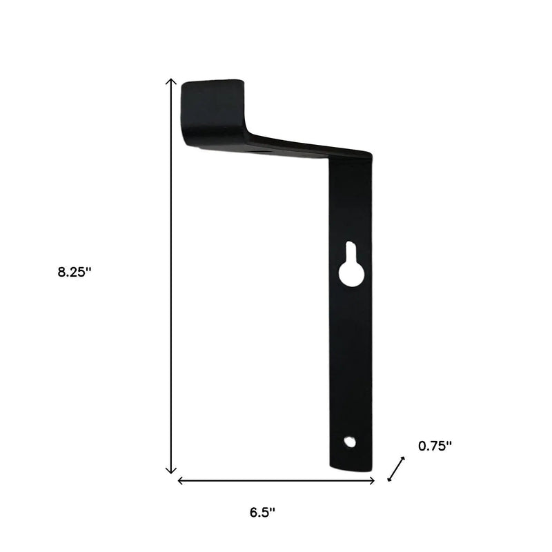 7" Set Of Two Black Metal Wall Mounted Shelf Brackets Homeroots Organization