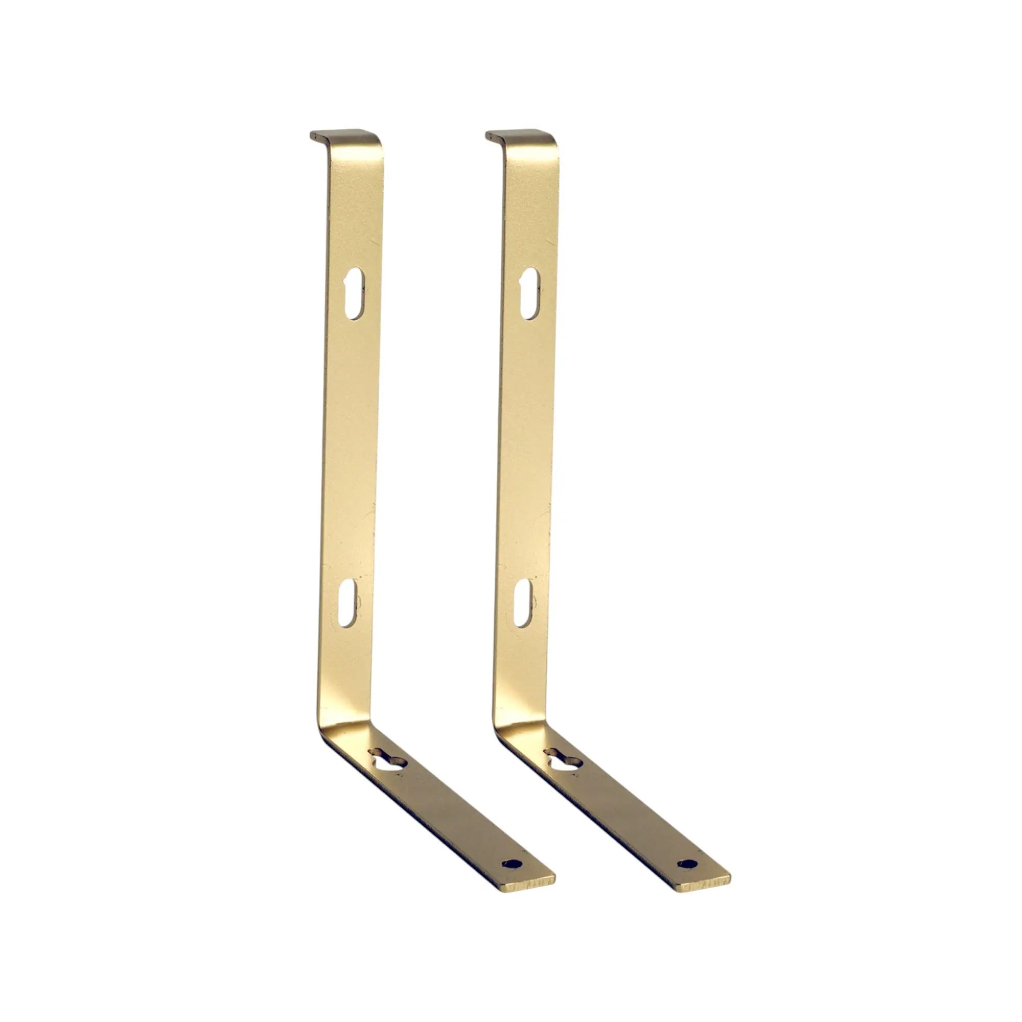 7" Set Of Two Gold Metal Wall Mounted Shelf Brackets Homeroots Organization