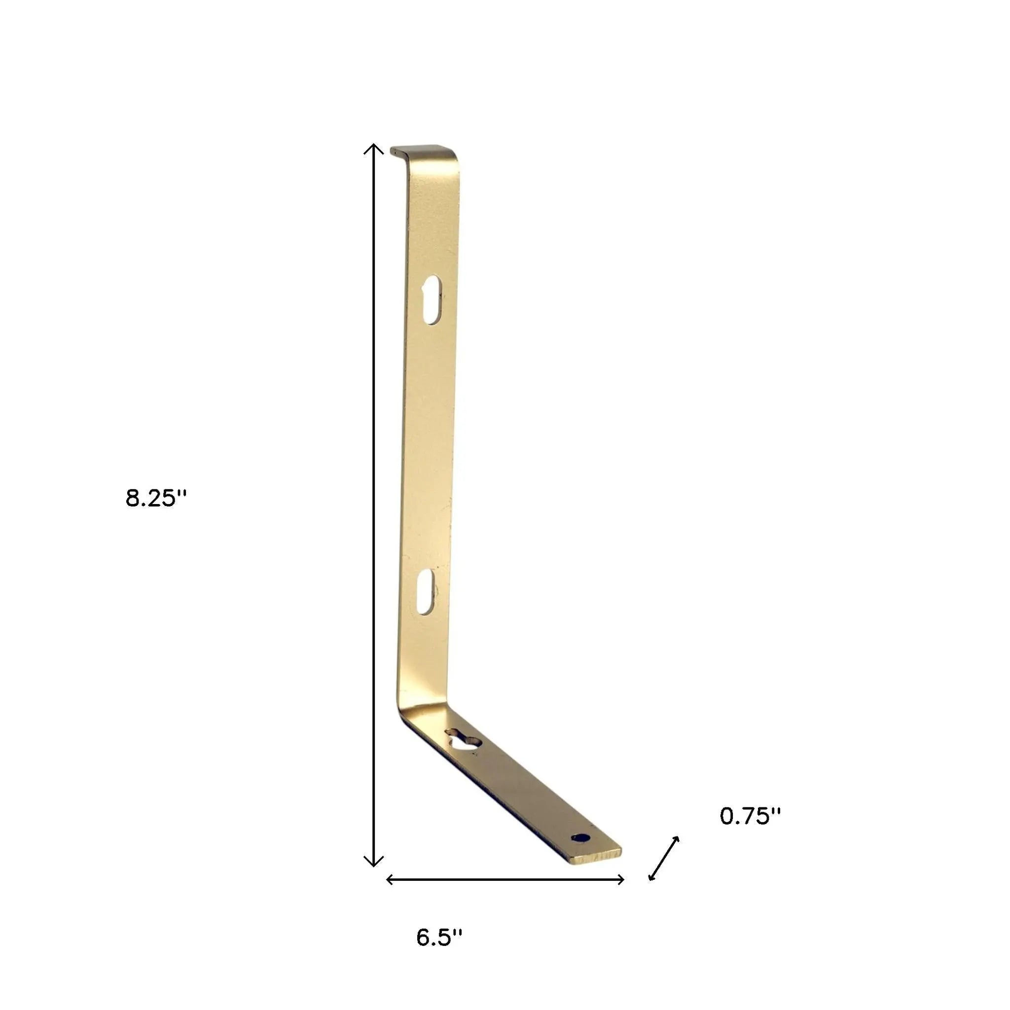 7" Set Of Two Gold Metal Wall Mounted Shelf Brackets Homeroots Organization