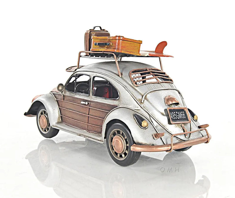 7" Silver Metal Hand Painted Model Car Tabletop Sculpture Homeroots Home Decor