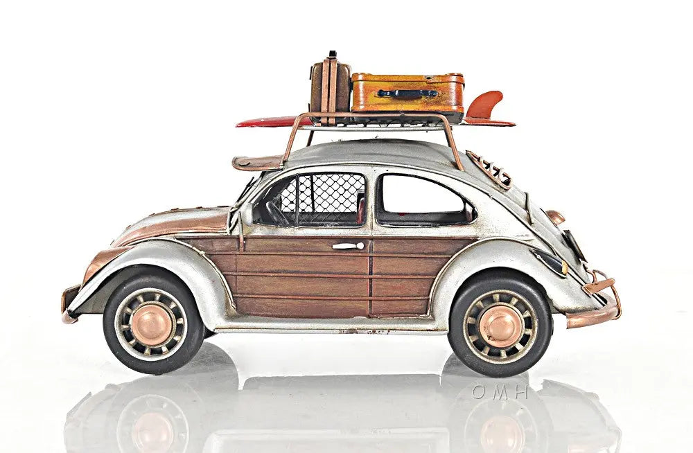 7" Silver Metal Hand Painted Model Car Tabletop Sculpture Homeroots Home Decor