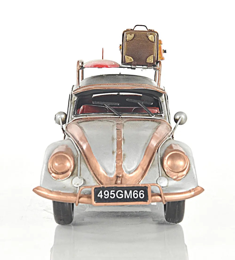 7" Silver Metal Hand Painted Model Car Tabletop Sculpture Homeroots Home Decor