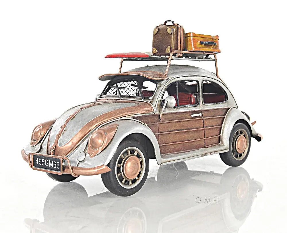 7" Silver Metal Hand Painted Model Car Tabletop Sculpture Homeroots Home Decor