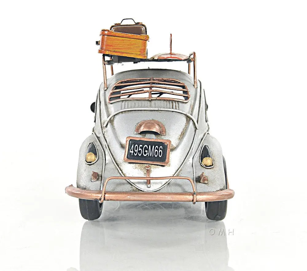 7" Silver Metal Hand Painted Model Car Tabletop Sculpture Homeroots Home Decor
