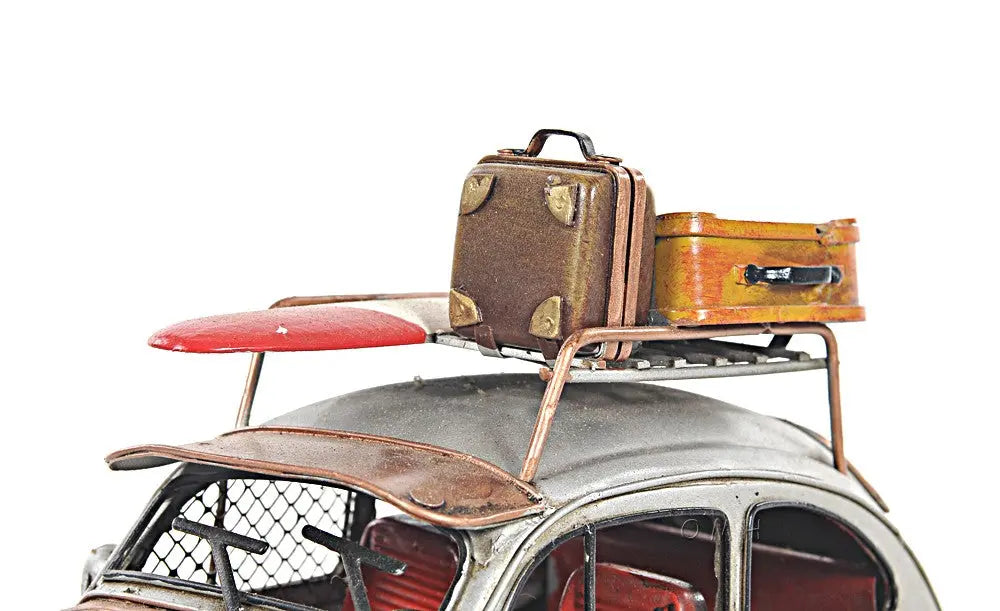 7" Silver Metal Hand Painted Model Car Tabletop Sculpture Homeroots Home Decor