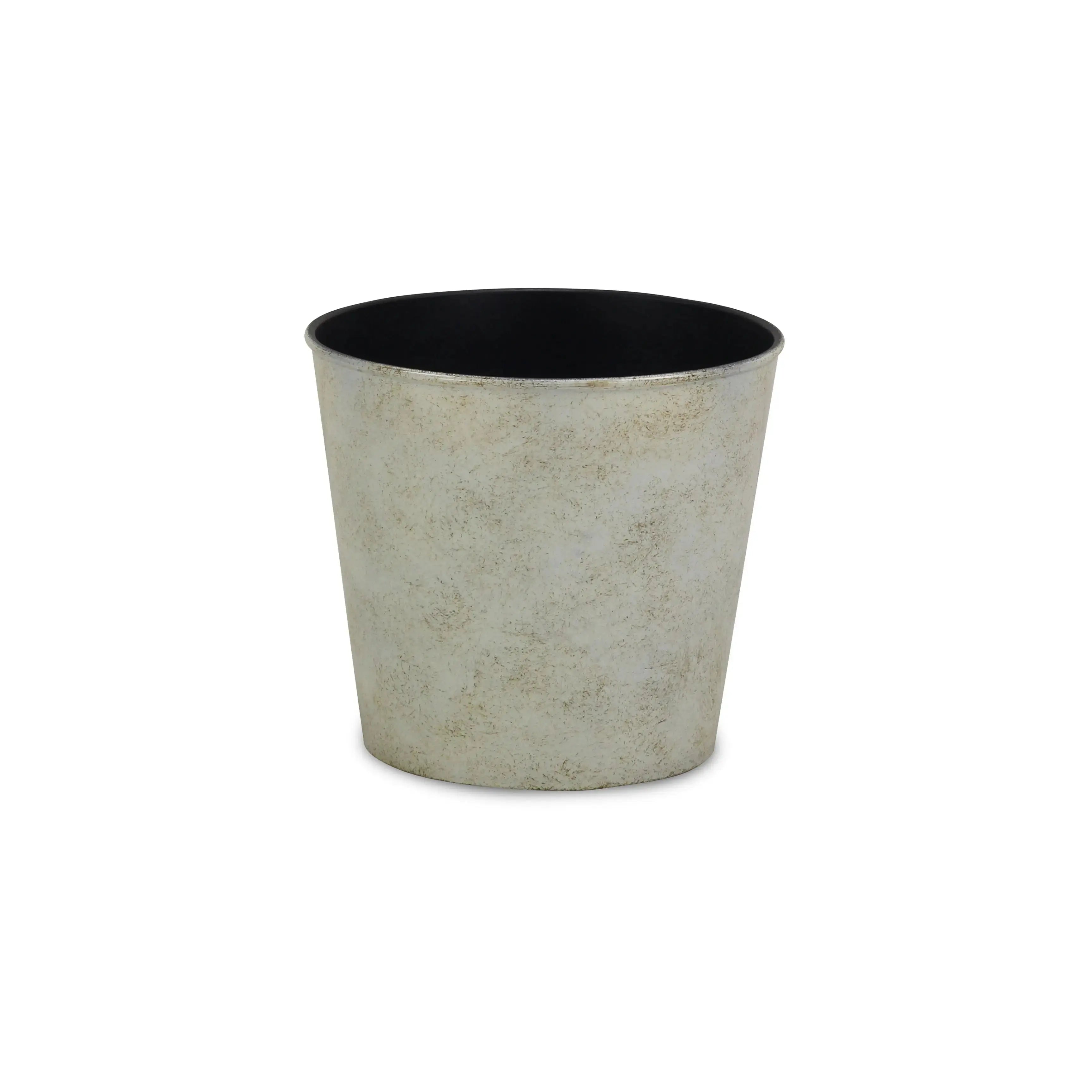 7" Silver Recycled Plastic Indoor Outdoor Round Pot Planter Homeroots Outdoor