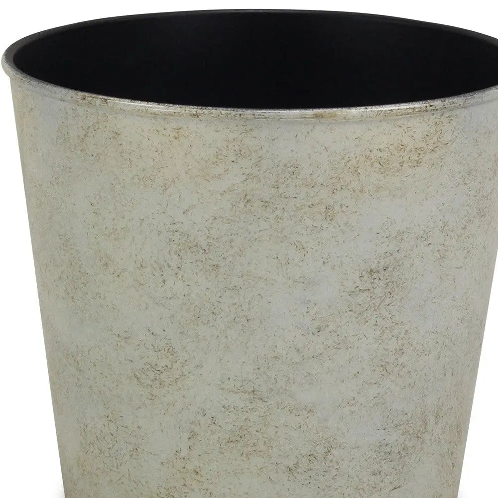 7" Silver Recycled Plastic Indoor Outdoor Round Pot Planter Homeroots Outdoor