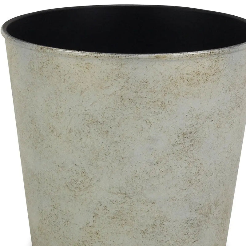 7" Silver Recycled Plastic Indoor Outdoor Round Pot Planter Homeroots Outdoor