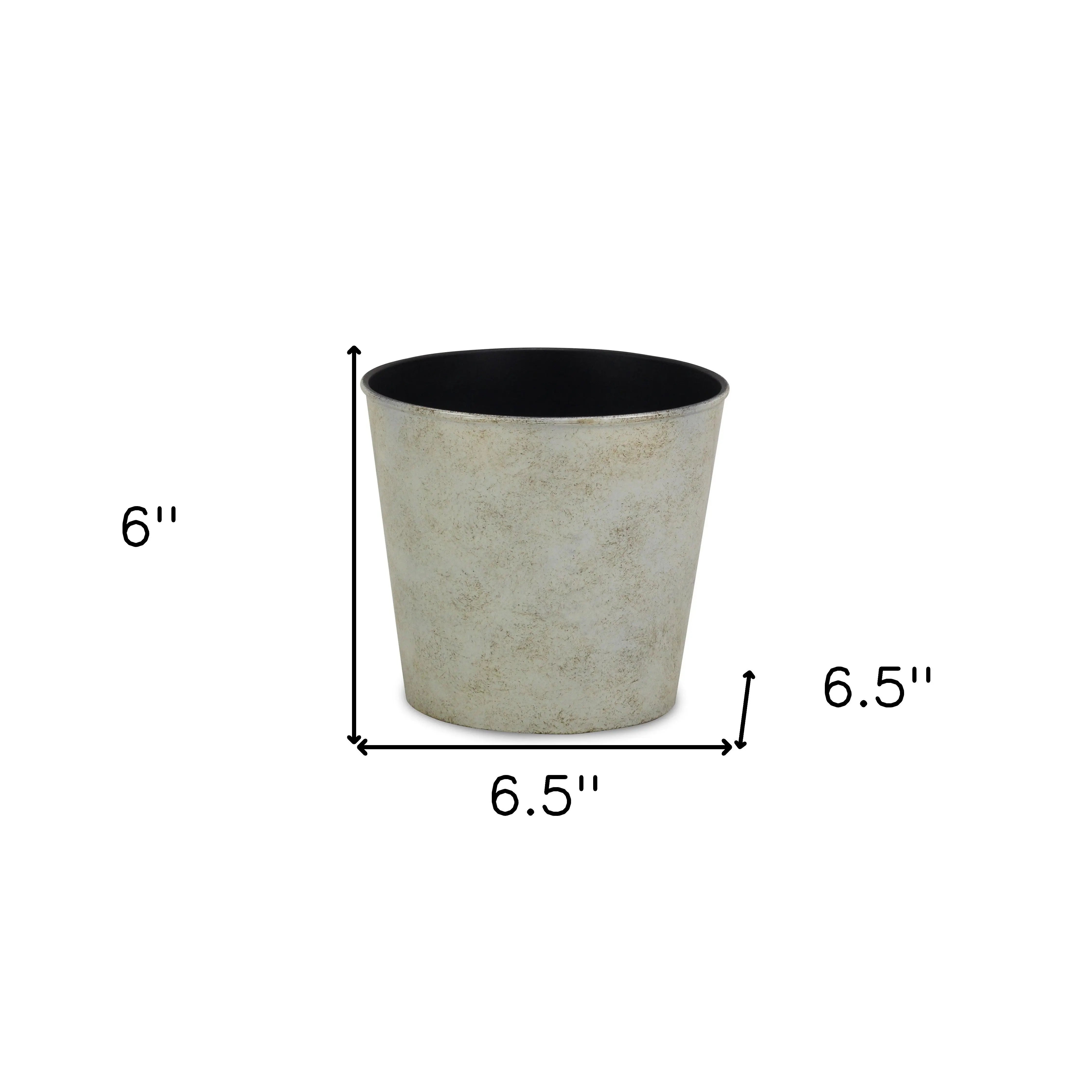 7" Silver Recycled Plastic Indoor Outdoor Round Pot Planter Homeroots Outdoor