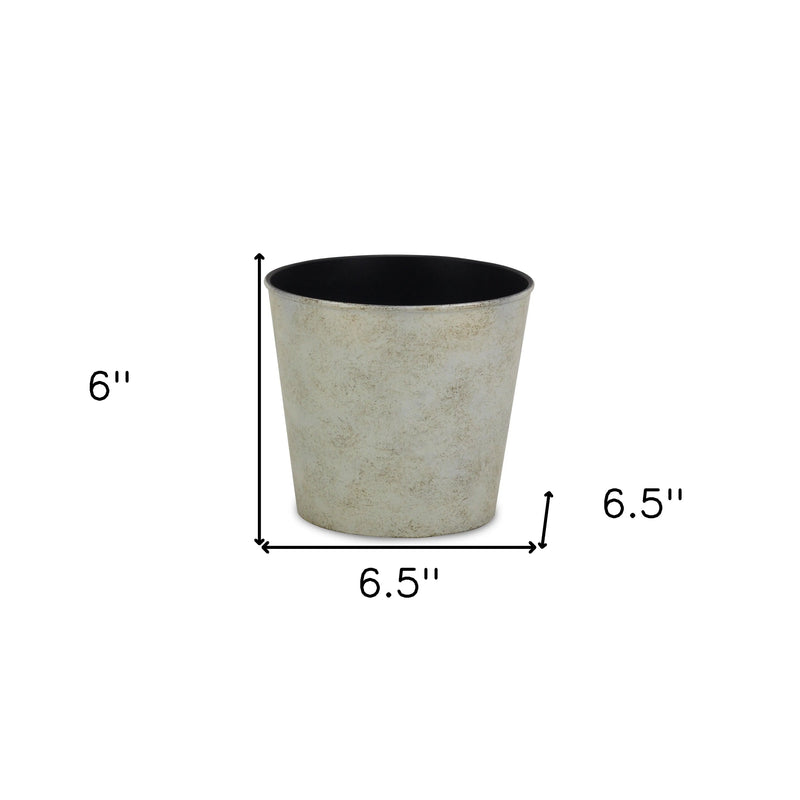 7" Silver Recycled Plastic Indoor Outdoor Round Pot Planter Homeroots Outdoor