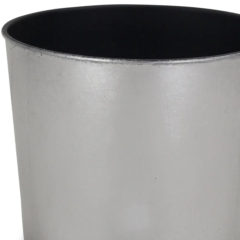 7" Silver Recycled Plastic Indoor Outdoor Round Pot Planter Homeroots Outdoor