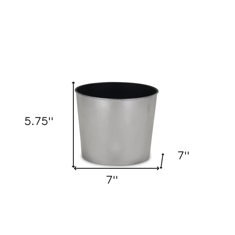 7" Silver Recycled Plastic Indoor Outdoor Round Pot Planter Homeroots Outdoor