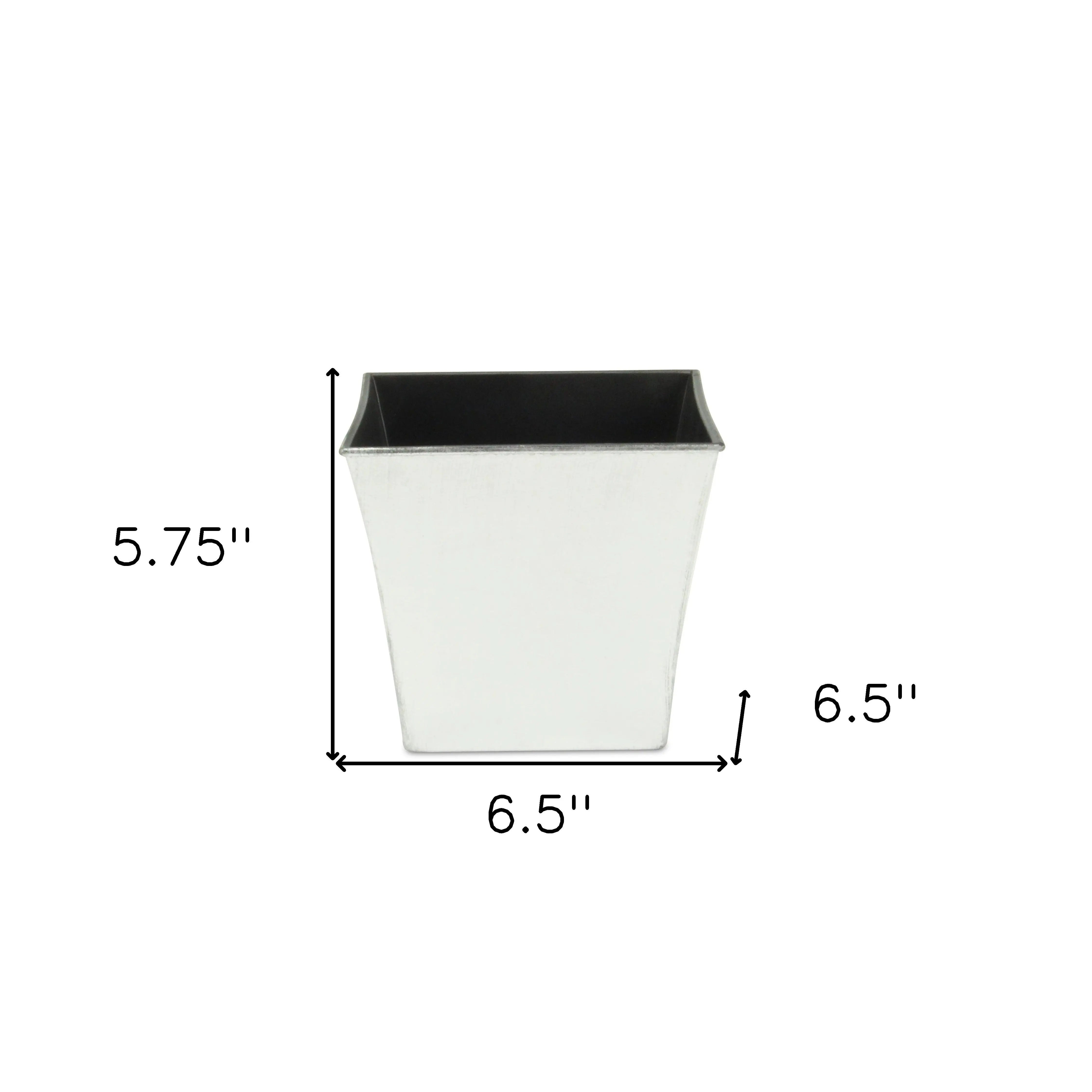 7" Silver Recycled Plastic Indoor Outdoor Square Pot Planter Homeroots Outdoor