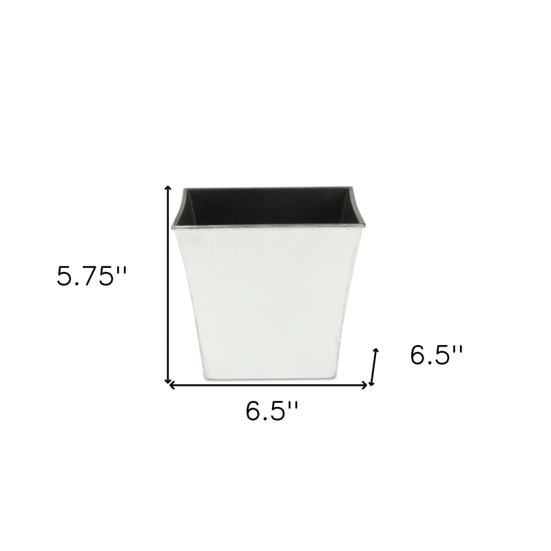 7" Silver Recycled Plastic Indoor Outdoor Square Pot Planter Homeroots Outdoor