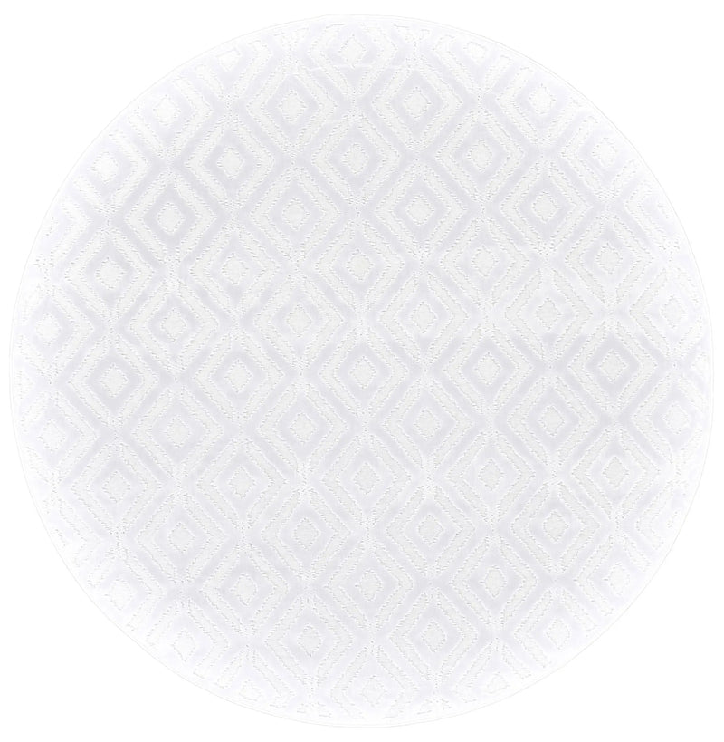 7' White Diamond Round Rug Homeroots Home Decor