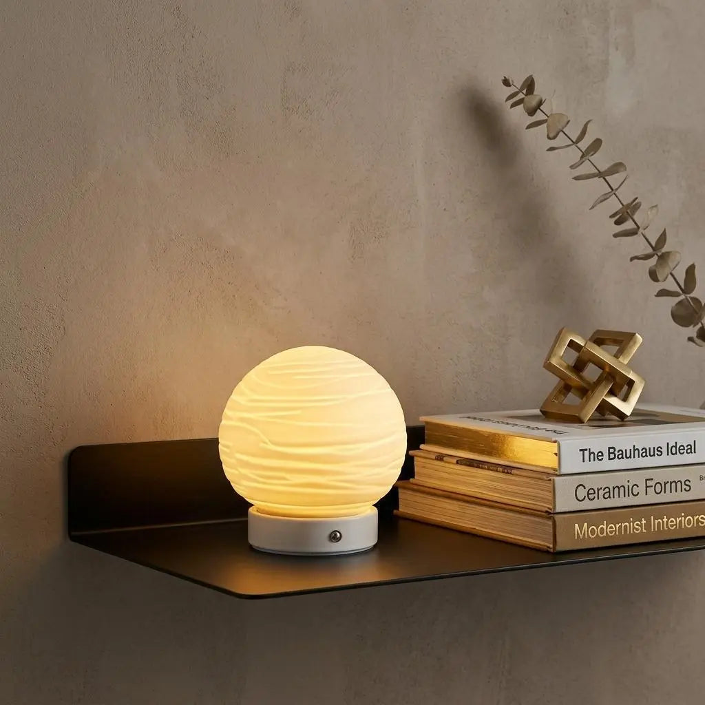 7" White Globe Desk Lamp With Globe Shade Homeroots Lighting