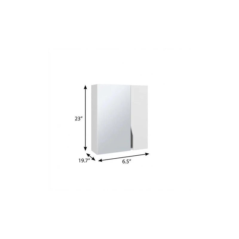 7" White Wood Floating Double Door Bathroom Vanity And Medicine Cabinet With Mirror Homeroots Bed & Bath