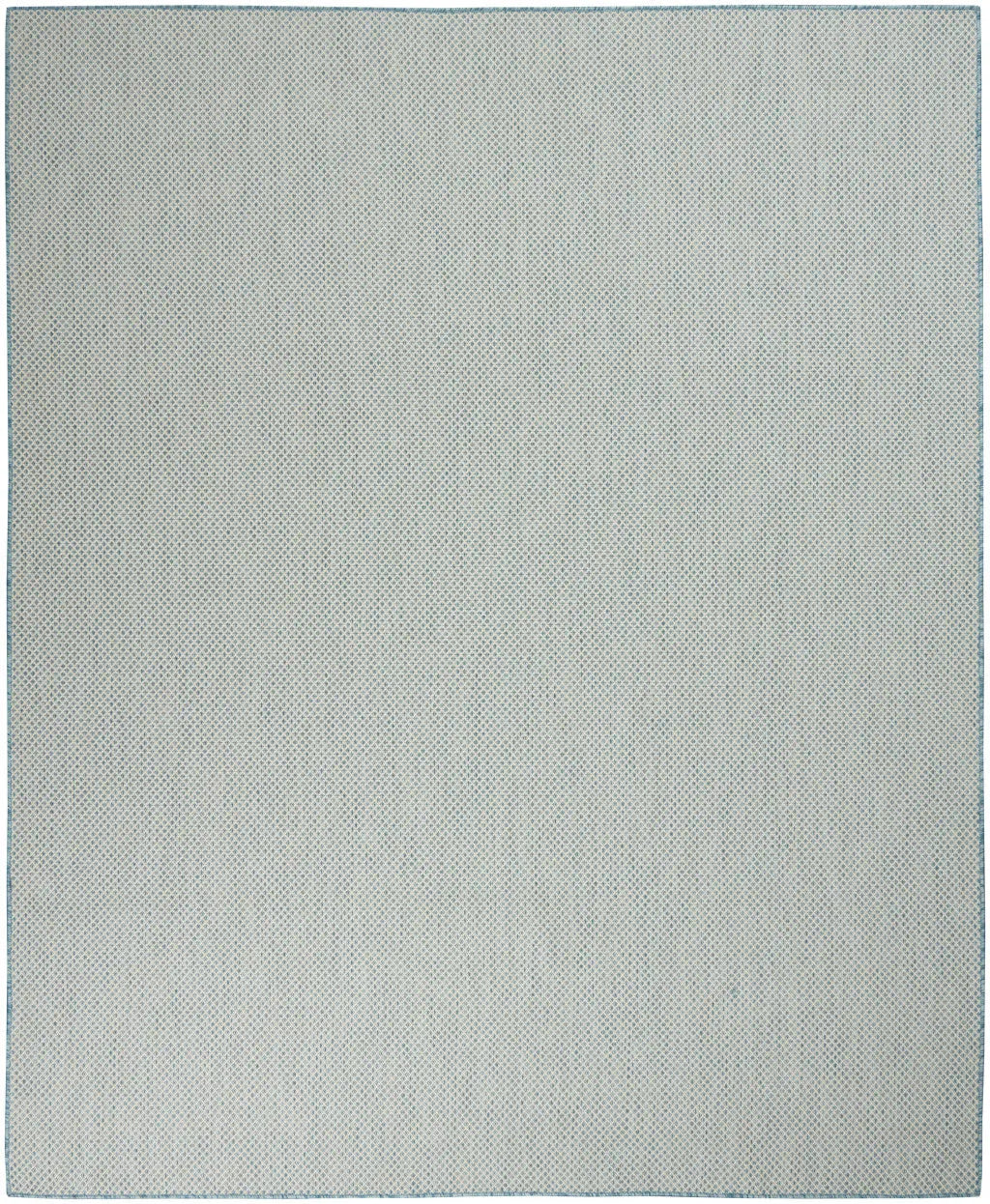 7' X 10' Aqua And Ivory Indoor Outdoor Area Rug Homeroots Outdoor