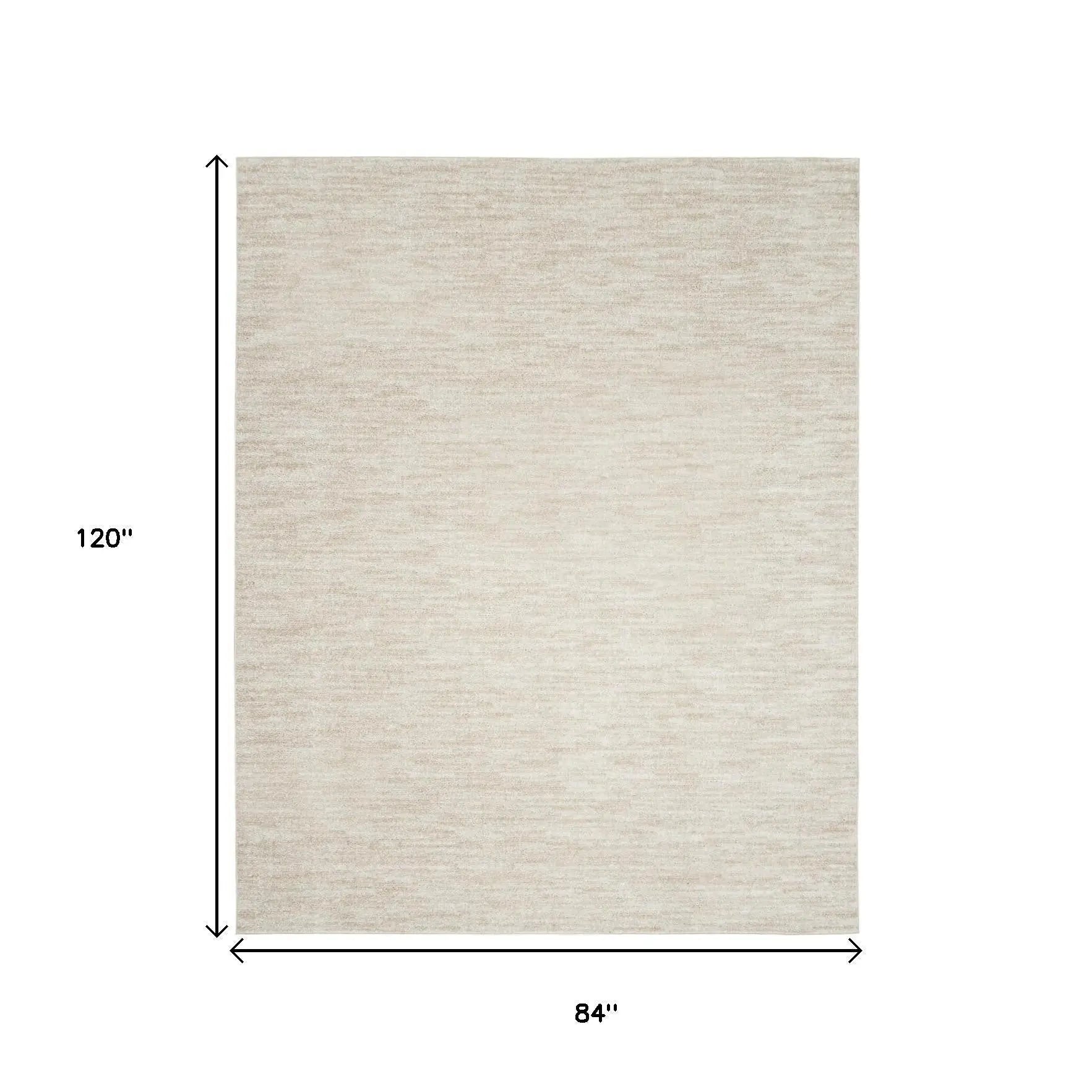 7' X 10' Beige And Ivory Indoor Outdoor Area Rug - GreatEagleInc