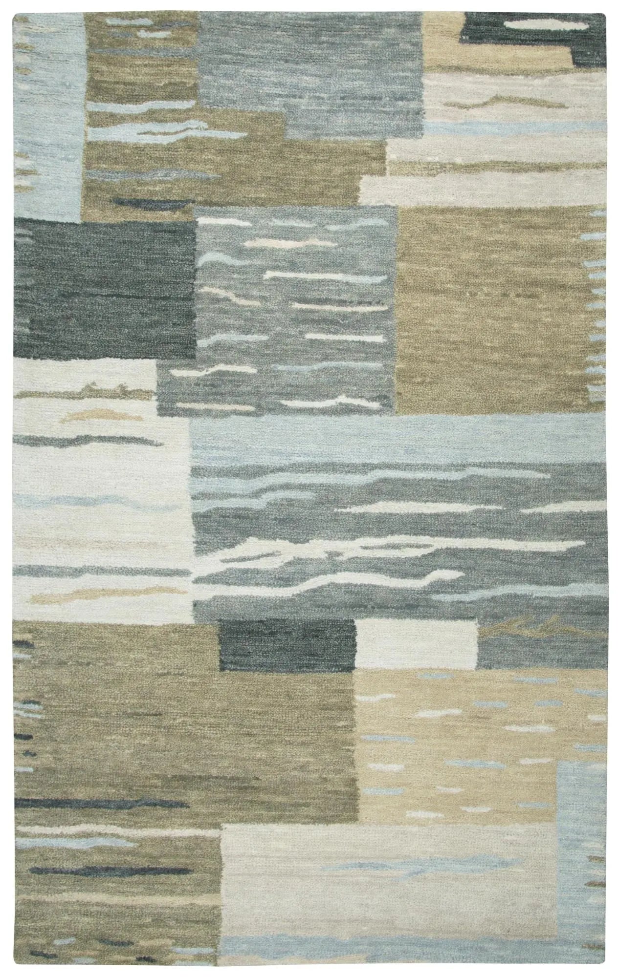 7' X 10' Beige And Natural Wool Abstract Hand Tufted Area Rug Homeroots Home Decor