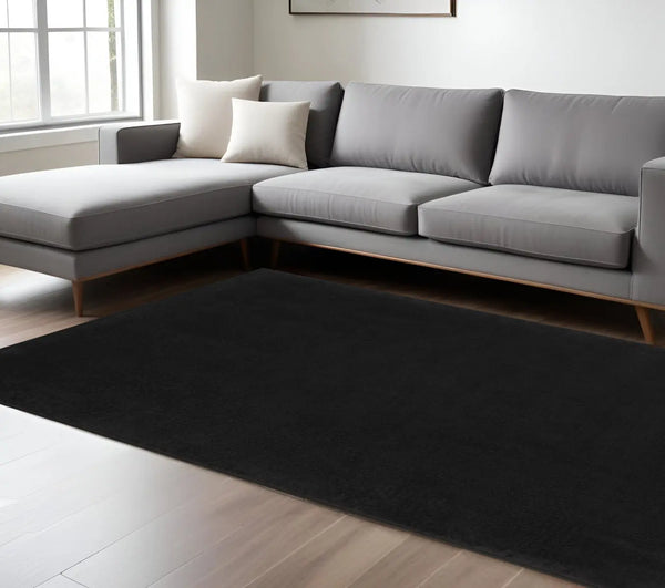 7' X 10' Black Indoor Outdoor Area Rug - GreatEagleInc