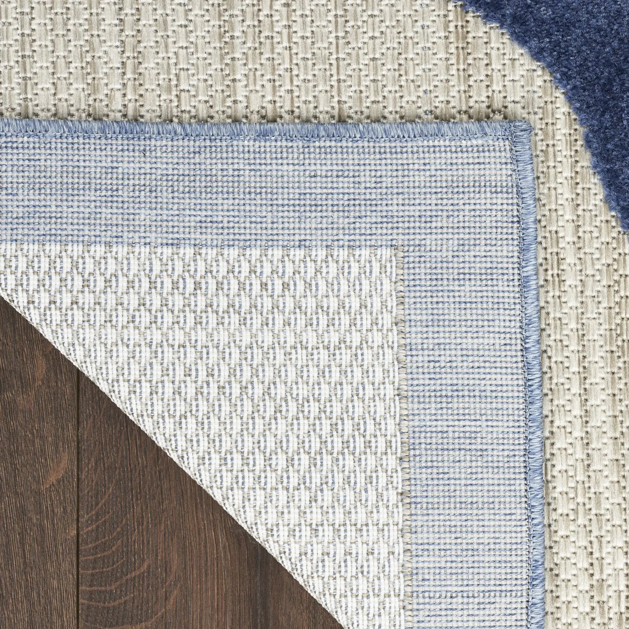 7' X 10' Blue And Grey Floral Stain Resistant Non Skid Area Rug Homeroots Outdoor