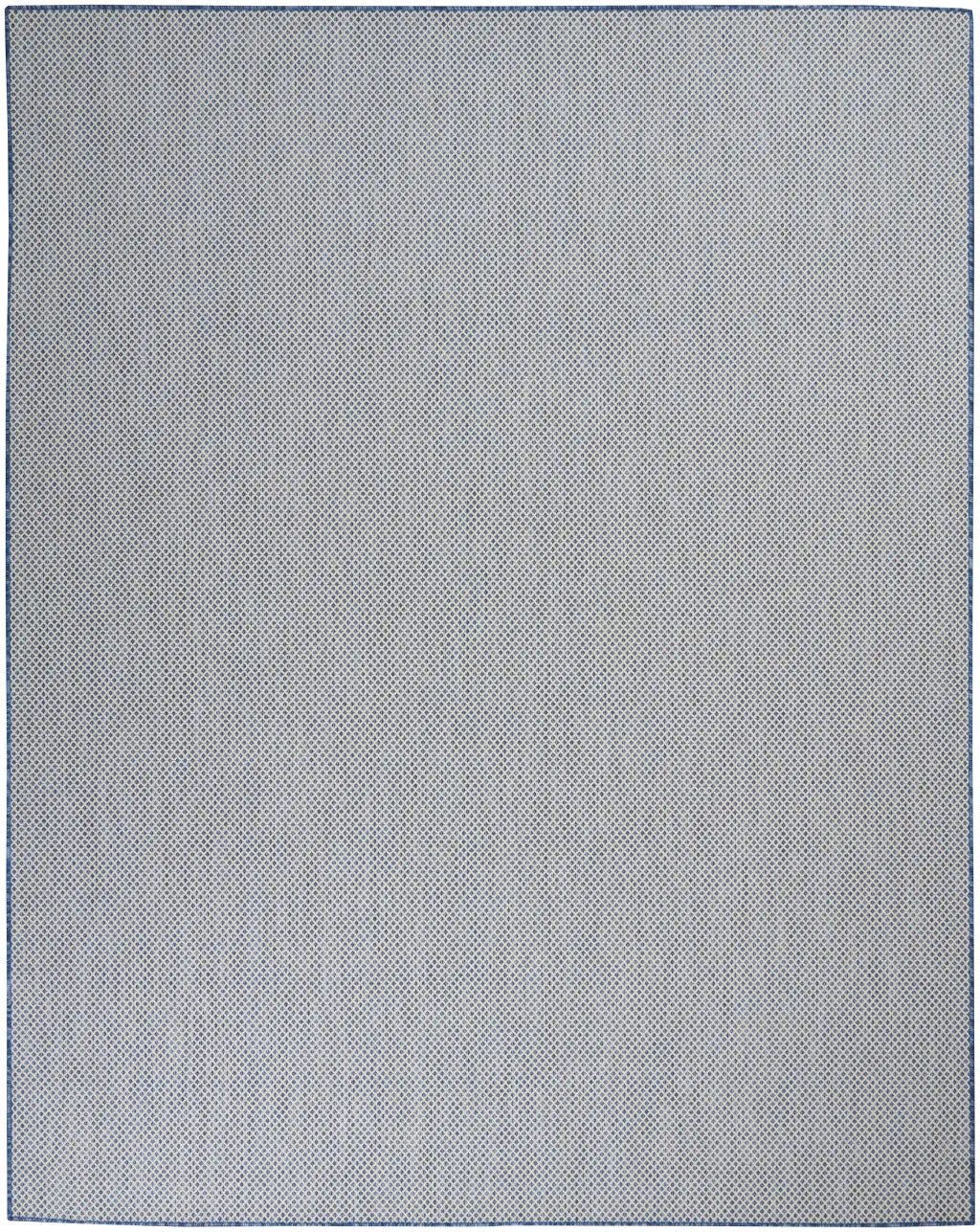 7' X 10' Blue And Ivory Indoor Outdoor Area Rug Homeroots Outdoor