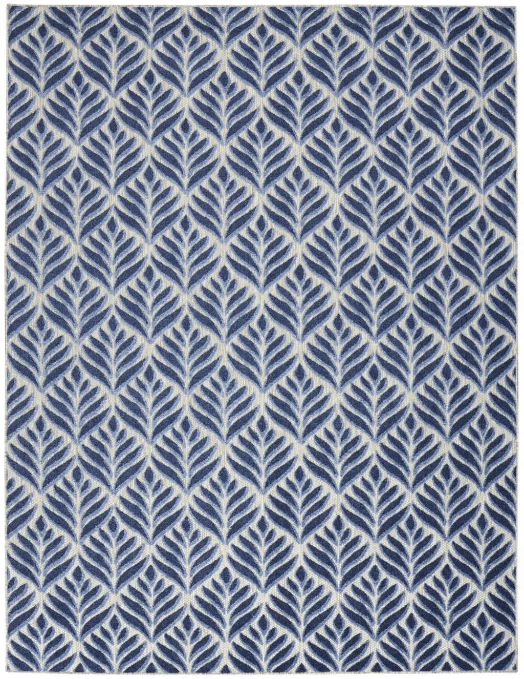 7' X 10' Blue Floral Stain Resistant Non Skid Area Rug Homeroots Outdoor