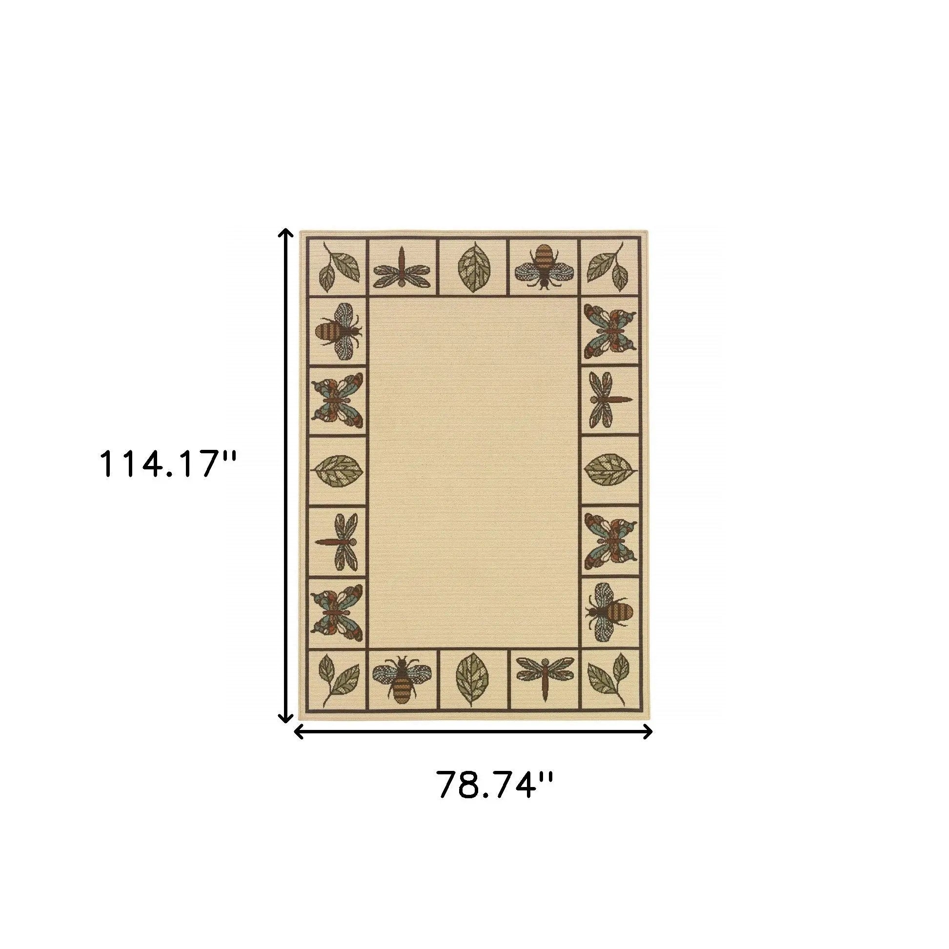 7' X 10' Brown and Ivory Abstract Stain Resistant Indoor Outdoor Area Rug Homeroots Outdoor