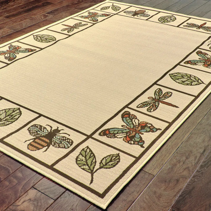 7' X 10' Brown and Ivory Abstract Stain Resistant Indoor Outdoor Area Rug Homeroots Outdoor