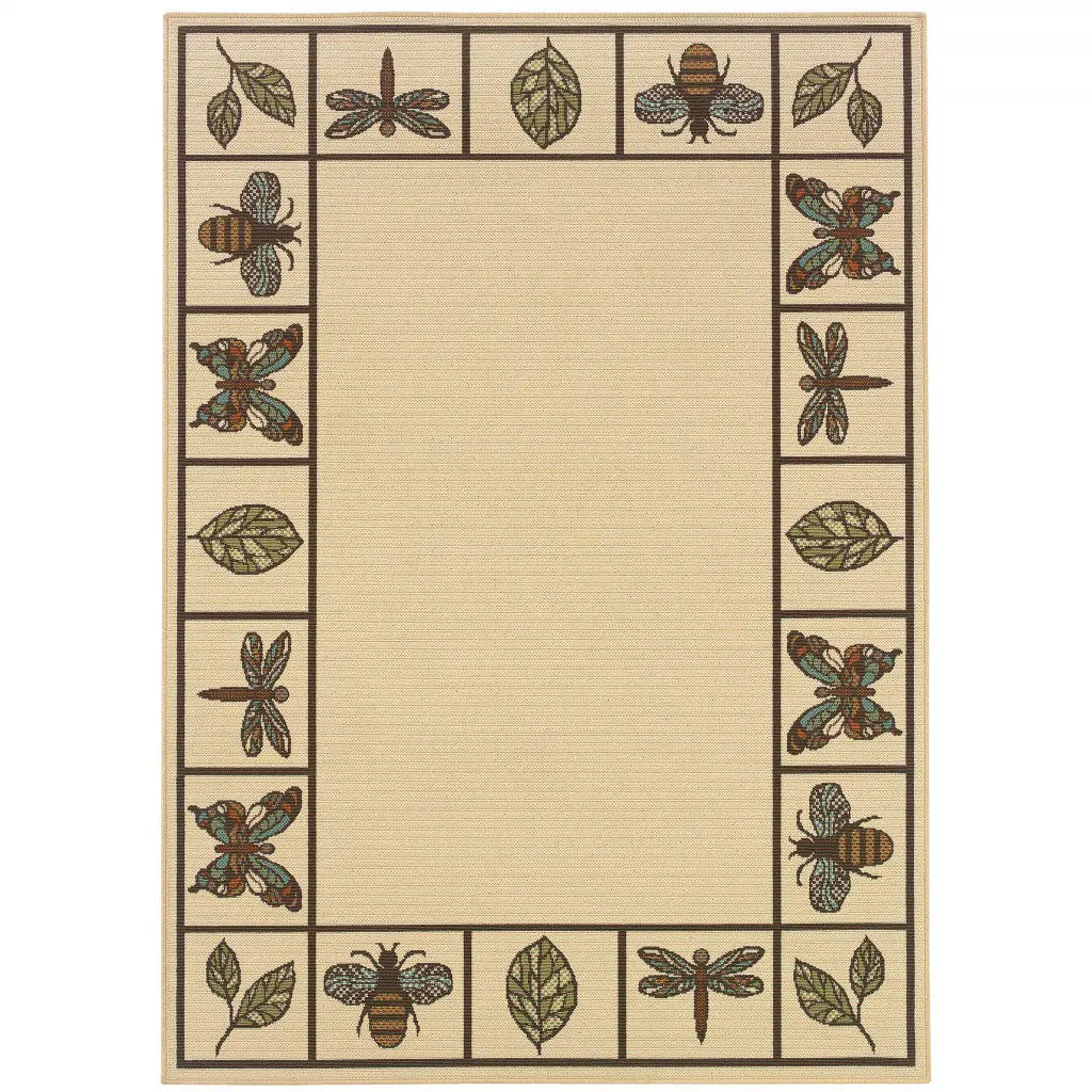 7' X 10' Brown and Ivory Abstract Stain Resistant Indoor Outdoor Area Rug Homeroots Outdoor