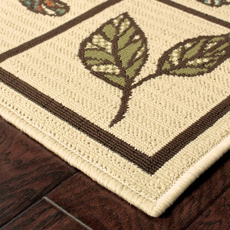 7' X 10' Brown and Ivory Abstract Stain Resistant Indoor Outdoor Area Rug Homeroots Outdoor