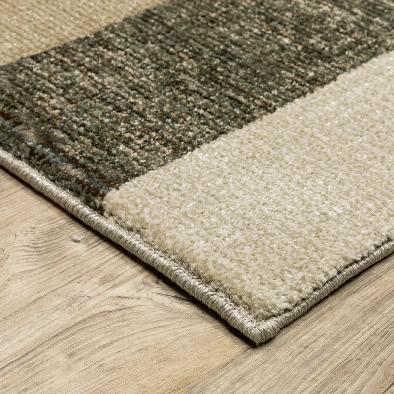 7' X 10' Brown and Ivory Geometric Power Loom Area Rug Homeroots Home Decor