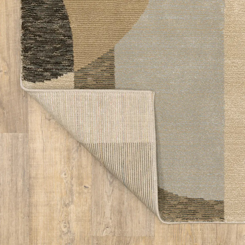 7' X 10' Brown and Ivory Geometric Power Loom Area Rug Homeroots Home Decor