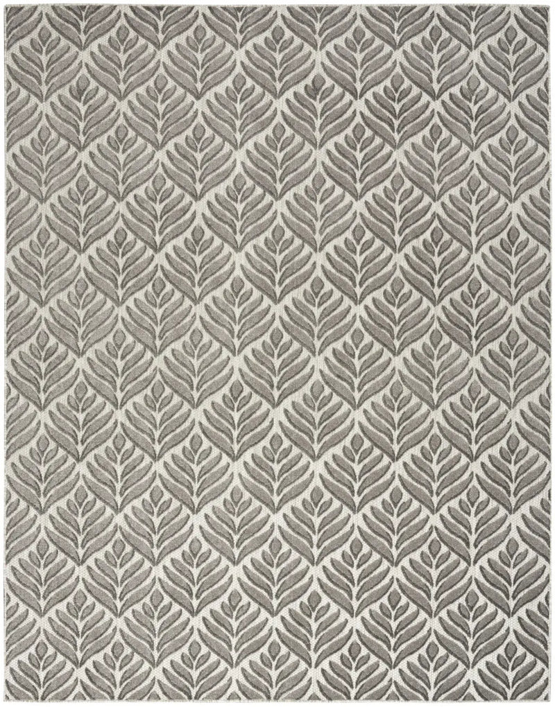 7' X 10' Charcoal Floral Stain Resistant Non Skid Area Rug Homeroots Outdoor